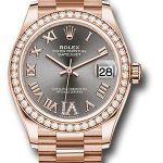 Rolex Everose Gold Datejust 31 Watch – Diamond Bezel – Rhodium Diamond Six Dial – President Bracelet – 278285RBR dkrhdr6p