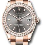 Rolex Everose Gold Datejust 31 Watch – Diamond Bezel – Rhodium Index Dial – Oyster Bracelet – 278285RBR dkrhio