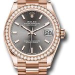 Rolex Everose Gold Datejust 31 Watch – Diamond Bezel – Rhodium Index Dial – President Bracelet – 278285RBR dkrhip