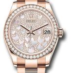 Rolex Everose Gold Datejust 31 Watch – Diamond Bezel – Diamond Paved Butterfly Dial – Oyster Bracelet – 278285RBR pmopbo