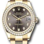 Rolex Yellow Gold Datejust 31 Watch – Diamond Bezel – Dark Grey Diamond Dial – Oyster Bracelet – 278288RBR dkgdo