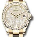 Rolex Yellow Gold Datejust 31 Watch – Diamond Bezel – Paved Mother-of-Pearl Butterfly Dial – Oyster Bracelet – 278288RBR pmopbo