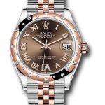 Rolex Steel and Everose Gold Datejust 31 Watch – 24 Diamond Bezel – Dark Rhodium Diamond Roman VI Dial – Jubilee Bracelet – 278341RBR chodr6j