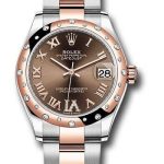 Rolex Steel and Everose Gold Datejust 31 Watch – 24 Diamond Bezel – Dark Rhodium Diamond Roman VI Dial – Oyster Bracelet – 278341RBR chodr6o