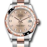 Rolex Steel and Everose Gold Datejust 31 Watch – 24 Diamond Bezel – Chocolate Diamond Dial – Oyster Bracelet – 278341RBR