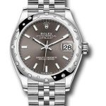 Rolex Steel and White Gold Datejust 31 Watch – Domed 24 Diamond Bezel – Dark Grey Index Dial – Jubilee Bracelet – 2020 Release – 278344RBR dkgij