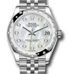Rolex Steel and White Gold Datejust 31 Watch – Domed 24 Diamond Bezel – White Mother-Of-Pearl Diamond Dial – Jubilee Bracelet – 2020 Release – 278344RBR