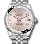 Rolex Steel and White Gold Datejust 31 Watch – Domed 24 Diamond Bezel – Pink Diamond Dial – Jubilee Bracelet – 2020 Release – 278344RBR