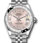 Rolex Steel and White Gold Datejust 31 Watch – Domed 24 Diamond Bezel – Pink Roman Diamond 6 Dial – Jubilee Bracelet – 2020 Release – 278344RBR pdr6j