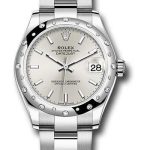Rolex Steel and White Gold Datejust 31 Watch – Domed 24 Diamond Bezel – Silver Index Dial – Oyster Bracelet – 2020 Release – 278344RBR