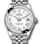Rolex Steel and White Gold Datejust 31 Watch – Domed 24 Diamond Bezel – White Roman Dial – Jubilee Bracelet – 2020 Release – 278344RBR