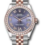 Rolex Steel and Everose Gold Datejust 31 Watch – 46 Diamond Bezel – Aubergine Diamond Roman VI Dial – Jubilee Bracelet – 278381RBR aubdr6j