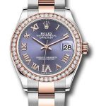 Rolex Steel and Everose Gold Datejust 31 Watch – 46 Diamond Bezel – Aubergine Diamond Roman VI Dial – Oyster Bracelet – 278381RBR aubdr6o