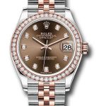 Rolex Steel and Everose Gold Datejust 31 Watch – 46 Diamond Bezel – Chocolate Diamond Dial – Jubilee Bracelet – 278381RBR chodj