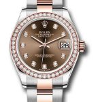 Rolex Steel and Everose Gold Datejust 31 Watch – 46 Diamond Bezel – Chocolate Diamond Dial – Oyster Bracelet – 278381RBR chodo