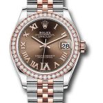 Rolex Steel and Everose Gold Datejust 31 Watch – 46 Diamond Bezel – Chocolate Diamond Roman VI Dial – Jubilee Bracelet – 278381RBR chodr6j