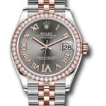 Rolex Steel and Everose Gold Datejust 31 Watch – 46 Diamond Bezel – Dark Rhodium Diamond Roman VI Dial – Jubilee Bracelet – 278381RBR dkrhdr6j