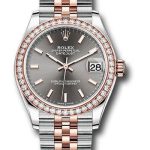Rolex Steel and Everose Gold Datejust 31 Watch – 46 Diamond Bezel – Dark Rhodium Index Dial – Jubilee Bracelet – 278381RBR dkrhij