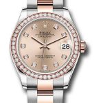 Rolex Steel and Everose Gold Datejust 31 Watch – 46 Diamond Bezel – Rose Diamond Dial – Oyster Bracelet – 278381RBR