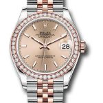 Rolex Steel and Everose Gold Datejust 31 Watch – 46 Diamond Bezel – Rose Index Dial – Jubilee Bracelet – 278381RBR