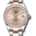 Rolex Steel and Everose Gold Datejust 31 Watch – 46 Diamond Bezel – Rose Index Dial – Oyster Bracelet – 278381RBR