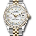 Rolex Steel and Yellow Gold Datejust 31 Watch – Diamond Bezel – Mother-of-Pearl Diamond Dial – Jubilee Bracelet – 278383RBR