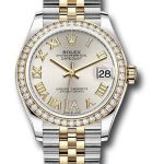 Rolex Steel and Yellow Gold Datejust 31 Watch – Diamond Bezel – Silver Diamond Roman Six Dial – Jubilee Bracelet – 278383RBR sdr6j