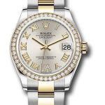 Rolex Steel and Yellow Gold Datejust 31 Watch – Diamond Bezel – Silver Diamond Roman Six Dial – Oyster Bracelet – 278383RBR sdr6o