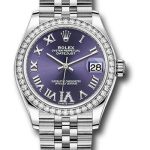 Rolex Steel and White Gold Datejust 31 Watch – Diamond Bezel – Aubergine Roman Diamond 6 Dial – Jubilee Bracelet – 278384RBR aubdr6j