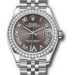 Rolex Steel and White Gold Datejust 31 Watch – Diamond Bezel – Dark Grey Roman Diamond 6 Dial – Jubilee Bracelet – 278384RBR dkgdr6j