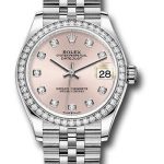 Rolex Steel and White Gold Datejust 31 Watch – Diamond Bezel – Pink Diamond Dial – Jubilee Bracelet – 278384RBR