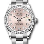 Rolex Steel and White Gold Datejust 31 Watch – Diamond Bezel – Pink Diamond Dial – Oyster Bracelet – 278384RBR