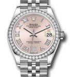 Rolex Steel and White Gold Datejust 31 Watch – Diamond Bezel – Pink Roman Diamond 6 Dial – Jubilee Bracelet – 278384RBR pdr6j