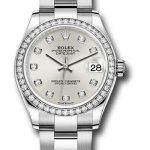 Rolex Steel and White Gold Datejust 31 Watch – Diamond Bezel – Silver Diamond Dial – Oyster Bracelet – 278384RBR