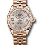 Rolex Everose Gold Lady-Datejust 28 Watch – 44 Diamond Bezel – Silver Sundust Diamond Star Dial – Jubilee Bracelet – 279135RBR s9dix8dj