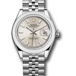 Rolex Steel Lady-Datejust 28 Watch – Domed Bezel – Silver Index Dial – Jubilee Bracelet – 279160