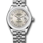 Rolex Steel Lady-Datejust 28 Watch – Domed Bezel – Silver Roman Dial – Jubilee Bracelet – 279160