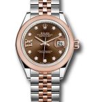 Rolex Steel and Everose Gold Rolesor Lady-Datejust 28 Watch – Domed Bezel – Chocolate Diamond Star Dial – Jubilee Bracelet – 279161 cho9dix8dj