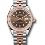 Rolex Steel and Everose Gold Rolesor Lady-Datejust 28 Watch – Domed Bezel – Chocolate Index Dial – Jubilee Bracelet – 279161 choij