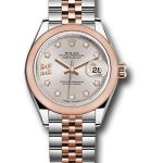 Rolex Steel and Everose Gold Rolesor Lady-Datejust 28 Watch – Domed Bezel – Sundust Diamond Star Dial – Jubilee Bracelet – 279161 su9dix8dj