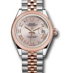 Rolex Steel and Everose Gold Rolesor Lady-Datejust 28 Watch – Domed Bezel – Sundust Roman Dial – Jubilee Bracelet – 279161