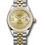 Rolex Steel and Yellow Gold Rolesor Lady-Datejust 28 Watch – Domed Bezel – Champagne Diamond Star Dial – Jubilee Bracelet – 279163 ch9dix8dj