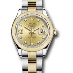 Rolex Steel and Yellow Gold Rolesor Lady-Datejust 28 Watch – Domed Bezel – Champagne Diamond Star Dial – Oyster Bracelet – 279163 ch9dix8do