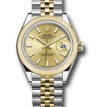 Rolex Steel and Yellow Gold Rolesor Lady-Datejust 28 Watch – Domed Bezel – Champagne Index Dial – Jubilee Bracelet – 279163