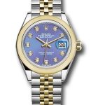 Rolex Steel and Yellow Gold Rolesor Lady-Datejust 28 Watch – Domed Bezel – Lavender Diamond Dial – Jubilee Bracelet – 279163