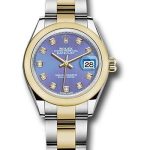 Rolex Steel and Yellow Gold Rolesor Lady-Datejust 28 Watch – Domed Bezel – Lavender Diamond Dial – Oyster Bracelet – 279163