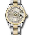 Rolex Steel and Yellow Gold Rolesor Lady-Datejust 28 Watch – Domed Bezel – Silver Index Dial – Oyster Bracelet – 279163