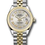 Rolex Steel and Yellow Gold Rolesor Lady-Datejust 28 Watch – Domed Bezel – Silver Roman Dial – Jubilee Bracelet – 279163