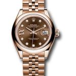 Rolex Everose Gold Lady-Datejust 28 Watch – Domed Bezel – Chocolate Diamond Star Dial – Jubilee Bracelet – 279165 cho9dix8dj
