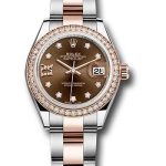Rolex Steel and Everose Gold Rolesor Lady-Datejust 28 Watch – Diamond Bezel – Chocolate Diamond Star Dial – Oyster Bracelet – 279381RBR cho9dix8do